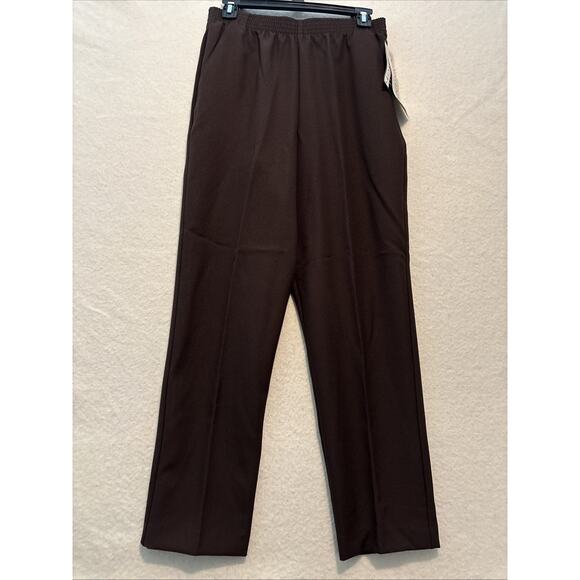 NWT DONNKENNY WOMENS PANTS SIZE 12 Brown 2 Pockets Pull On Stretch Waist - Picture 1 of 6